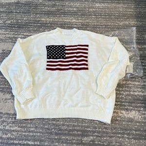 FLAWED New American Flag Sweater Size Large
